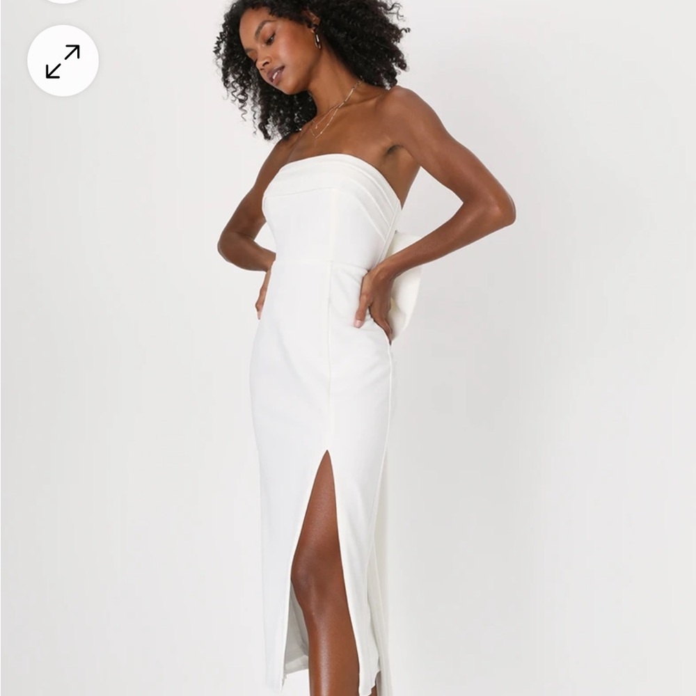 LuLus White Bridal Dress - Picture 2 of 4